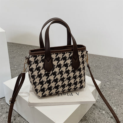 all match houndstooth shoulder portable messenger bag