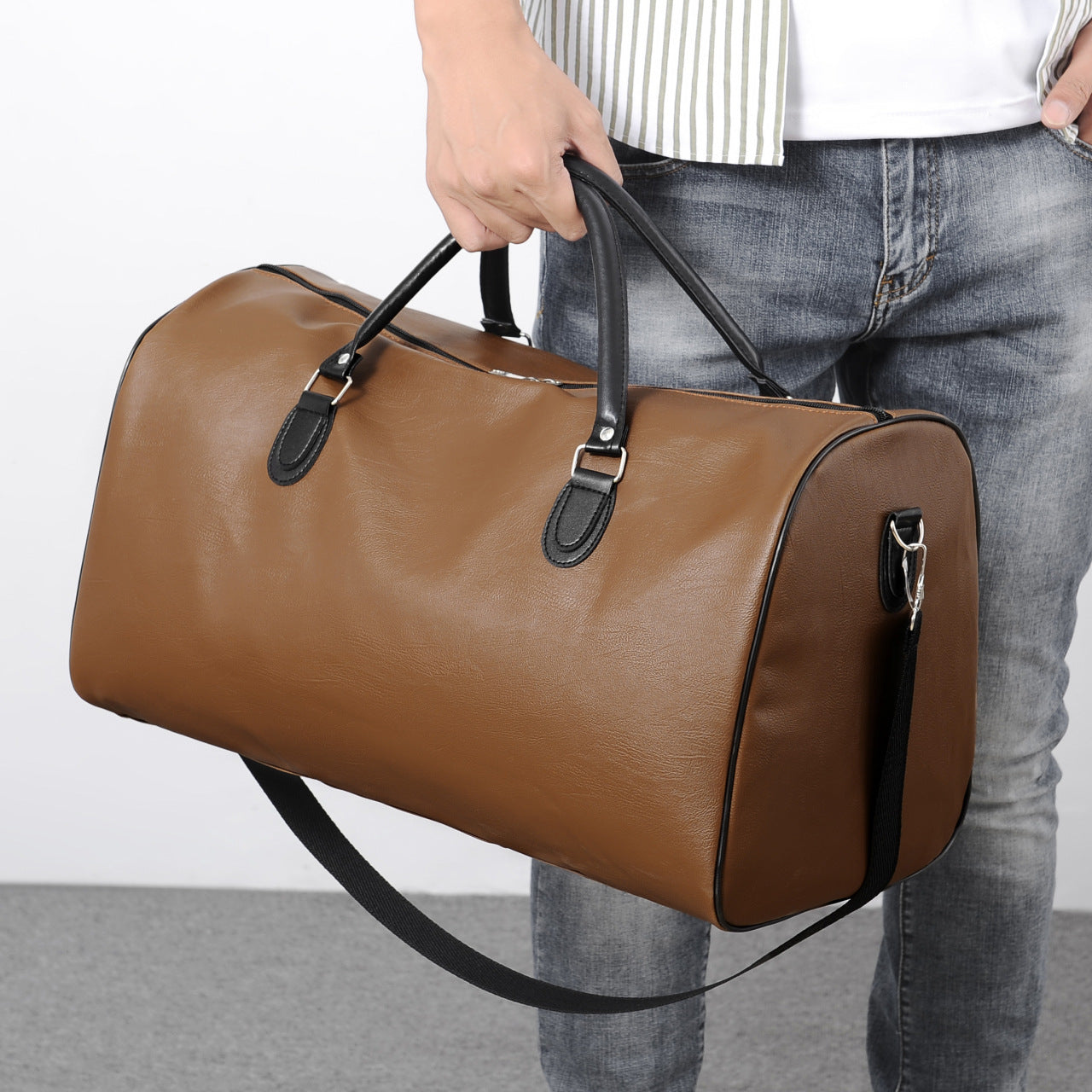 fashion commuter leather portable travel bag