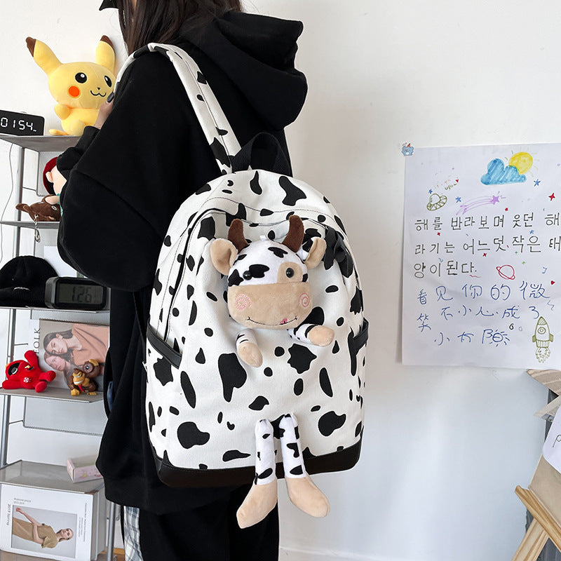 cartoon cow doll girls schoolbag personalized backpack