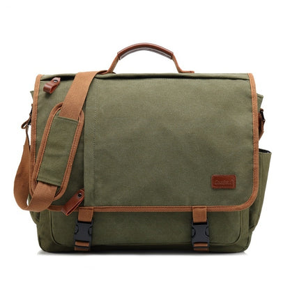 mens canvas waterproof large capacity shoulder bag