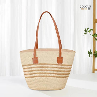 south korea vacation style raffia woven bag large capacity totes