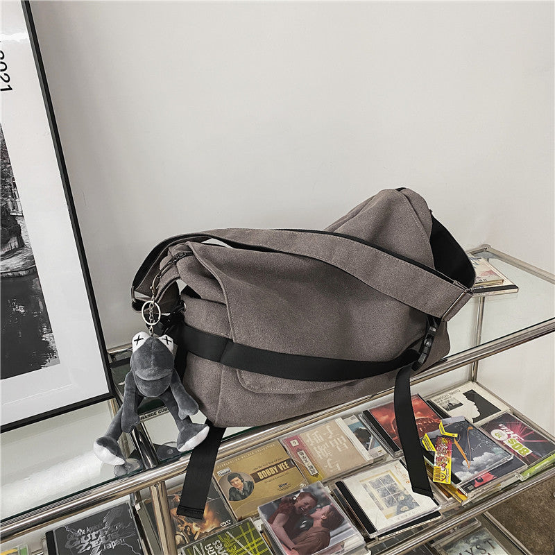 mens large capacity simple messenger casual student book shoulder boys shoulder bag