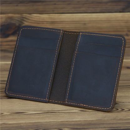 mens first layer of cowhide card case pocket simple