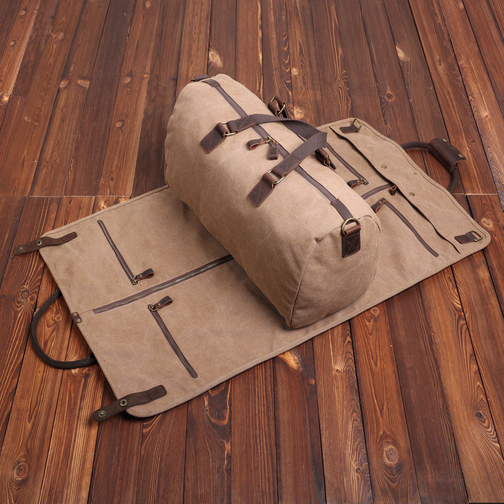 portable clothing canvas duffel bag for travel business trip