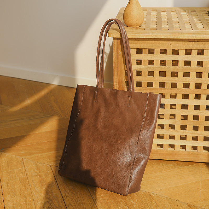 large capacity texture tote bag fashion simple underarm