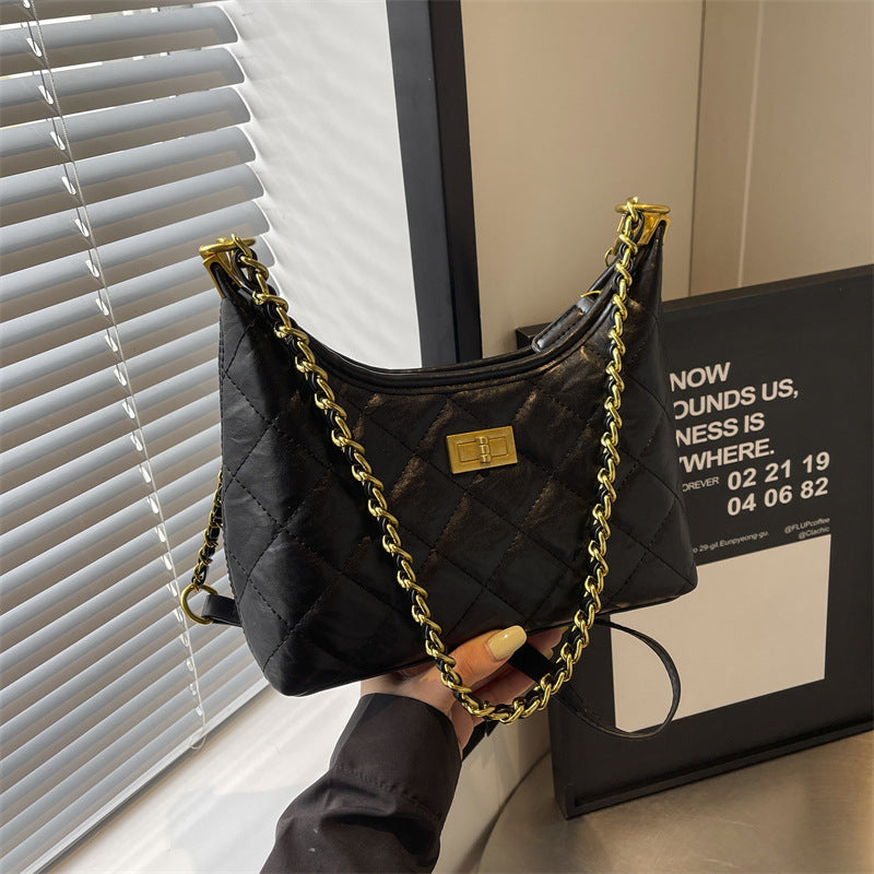 new popular all matching crossbody high grade one shoulder rhombus thread bag