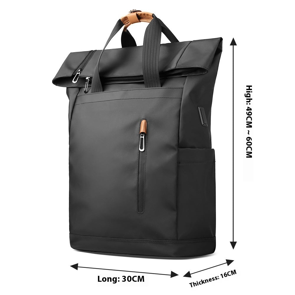 mens side closure leisure commute travel curved edge backpack