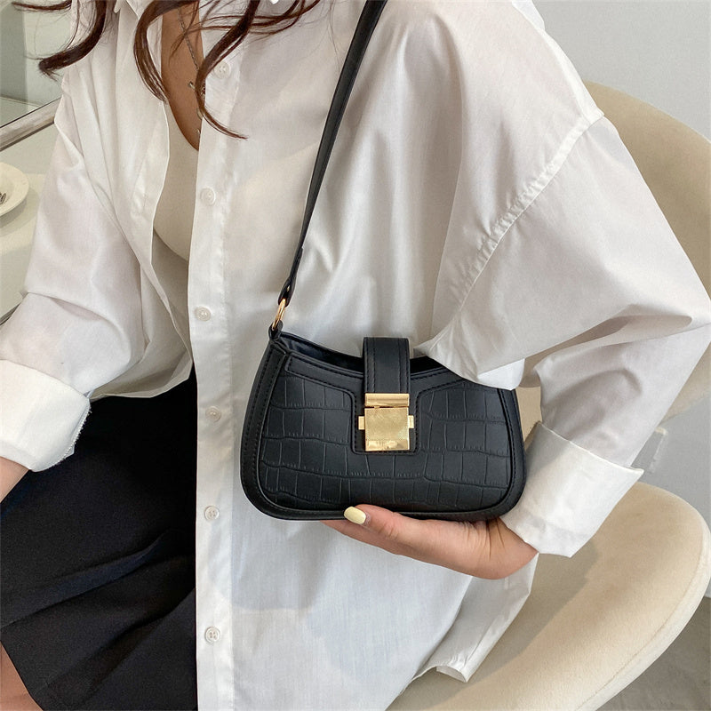 crossbody shoulder underarm solid color casual small square bag