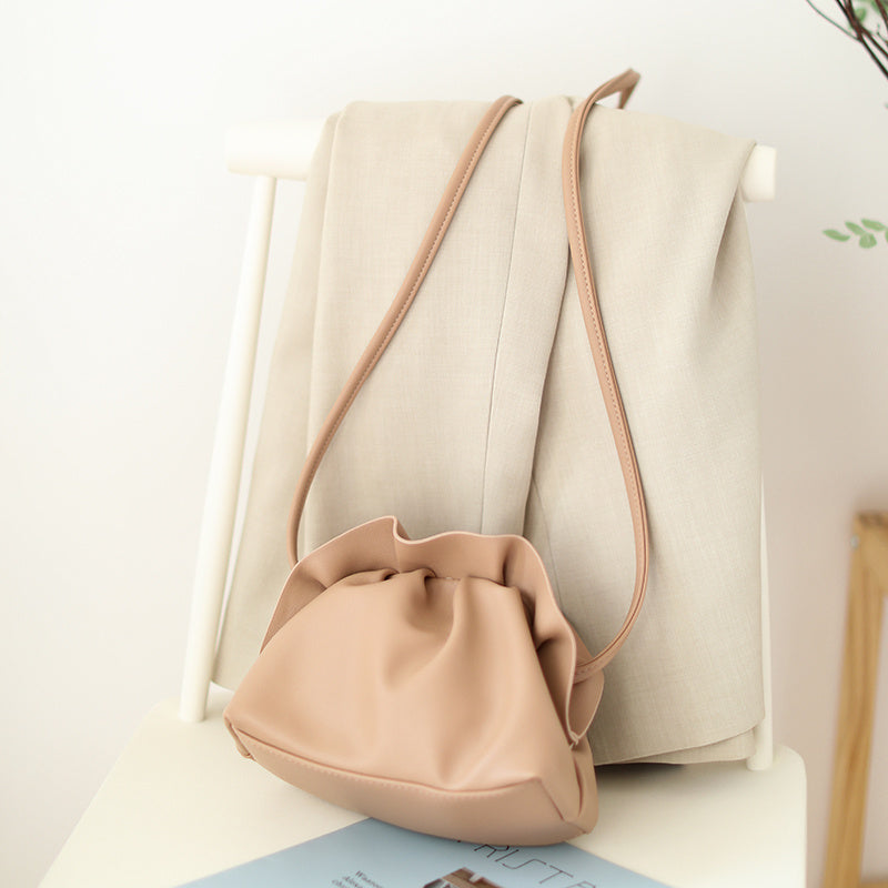 korean retro soft skin dumpling bag female fashion one shoulder diagonal small bag