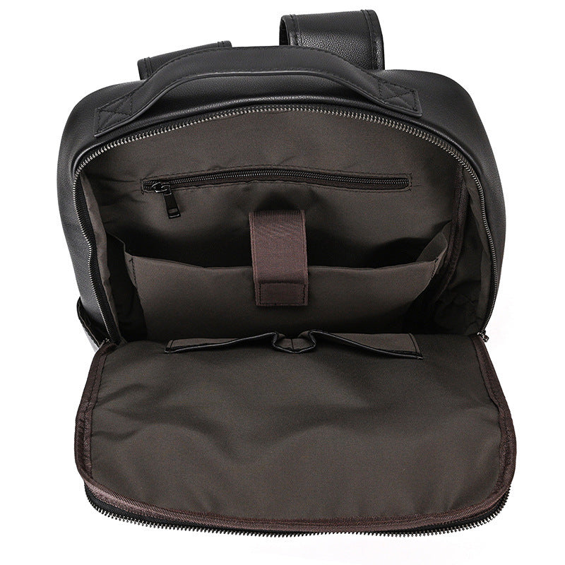 high end mens leather large capacity backpack 16 inch
