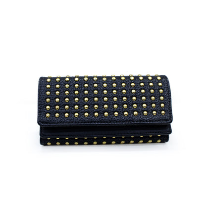 womens rivet three fold wallet