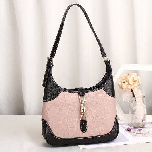 leather shoulder small female cowhide soft leather armpit bag