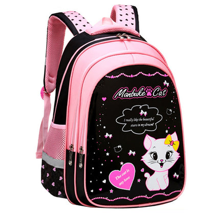 kids school cute cat print backpack