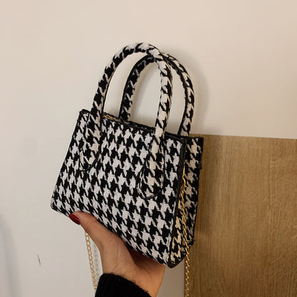 handbags houndstooth chain trendy one shoulder messenger bag