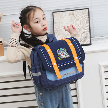 elementary school student schoolbag british style boys and girls burden reduction children backpack