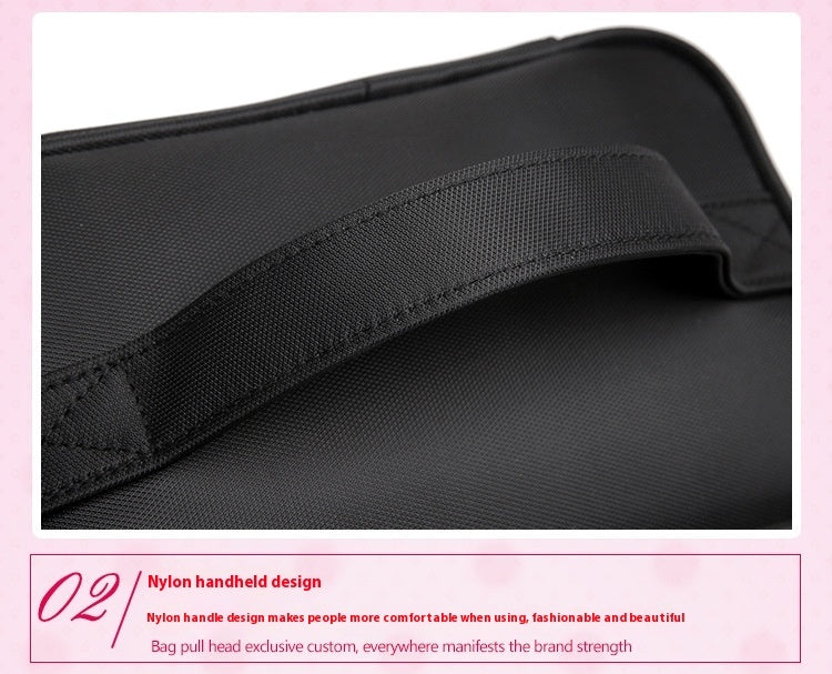 large capacity portable cosmetic bag simple solid color travel cosmetics storage bag