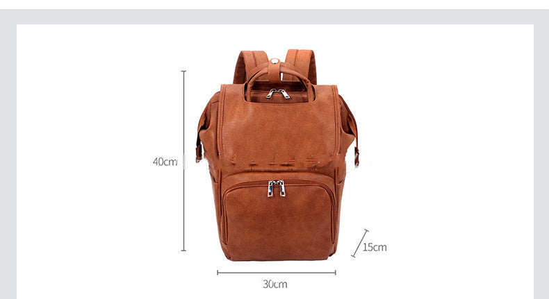 european and american fashion pu mummy bag multi functional backpack outdoor large capacity