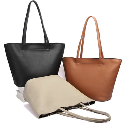 take a simple large capacity first layer cowhide one shoulder tote bag