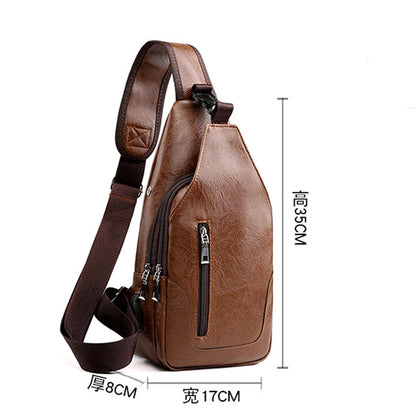 luxury brand messenger bag leather men chest bag vintage crossbody shoulder bag mens business sling bags male casual chest pack