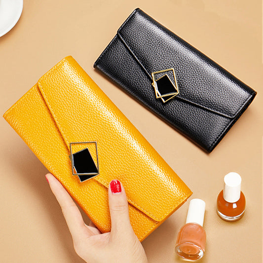 womens long fashion large capacity genuine leather wallet