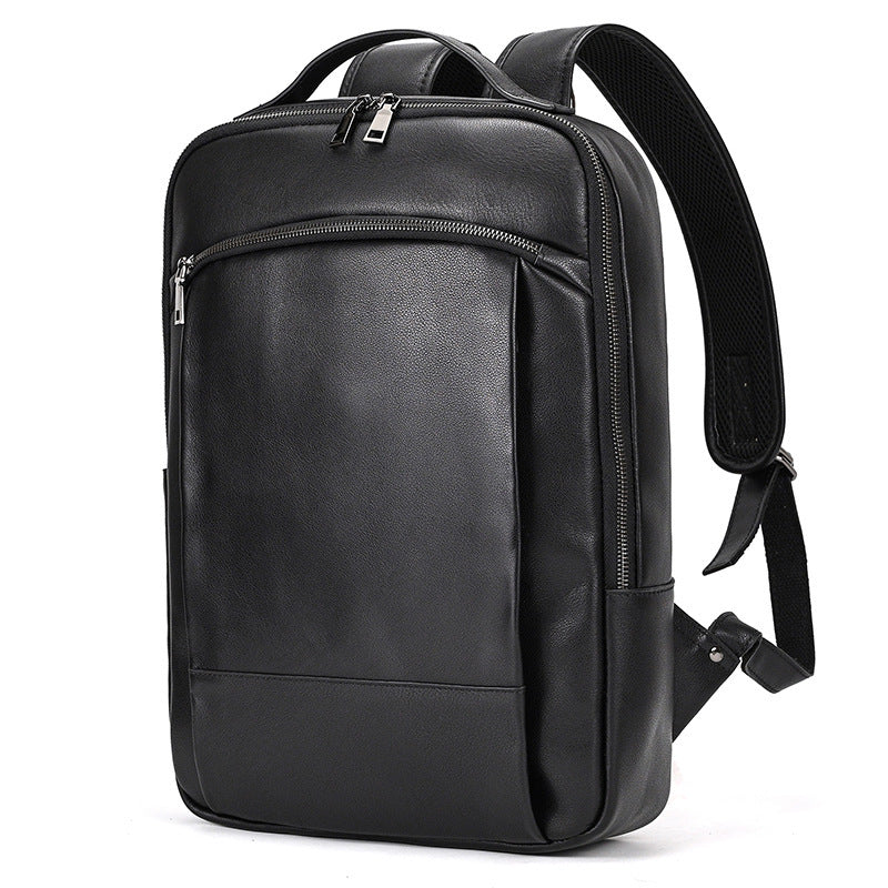 high end mens leather large capacity backpack 16 inch