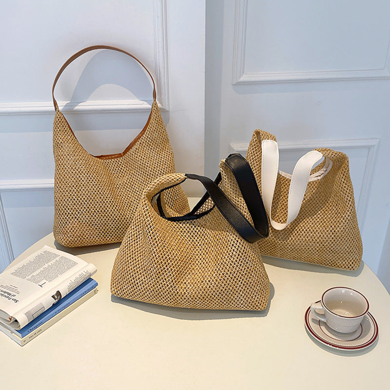 fashion casual retro tote straw