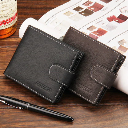 men wallet short retro buckle multifunctional