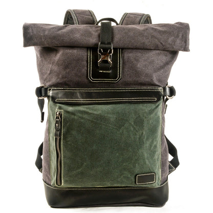 contrast color pepper and salt scroll backpack