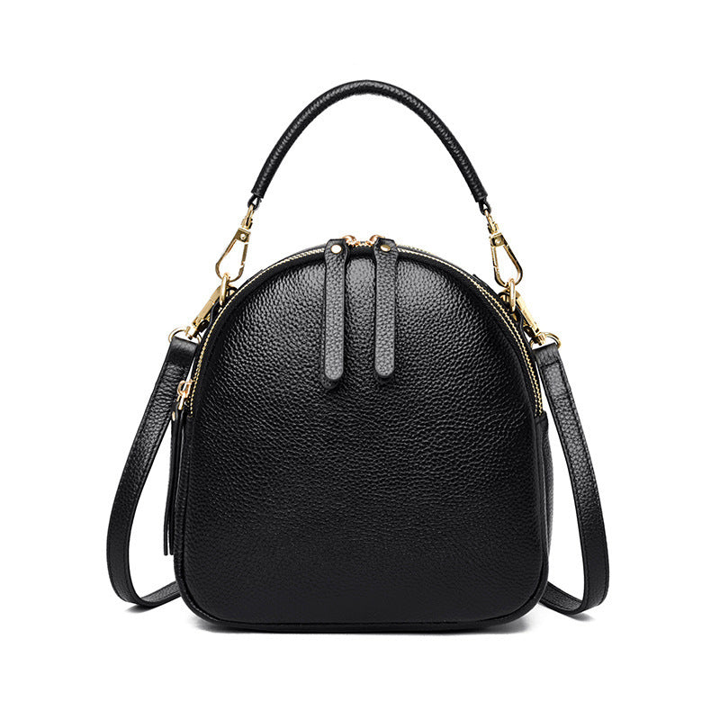 top layer cowhide single shoulder leather chain bag