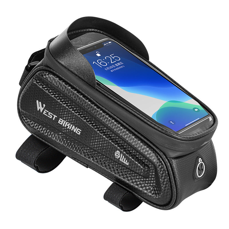 bicycle mobile phone touch screen upper saddle bag cycling fixture