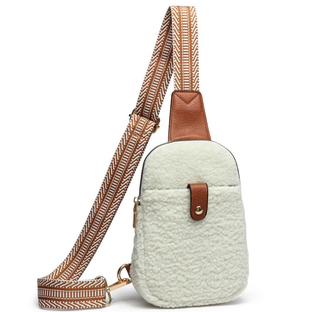 ethnic style shoulder strap crossbody casual fur bag
