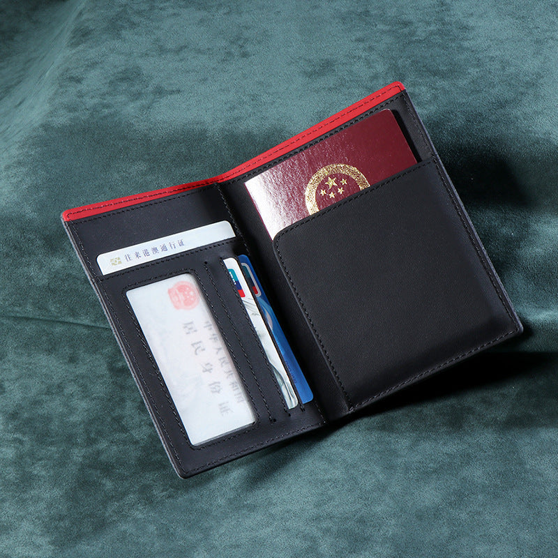 alcantara passport holder genuine leather certificate holder multifunctional wallet