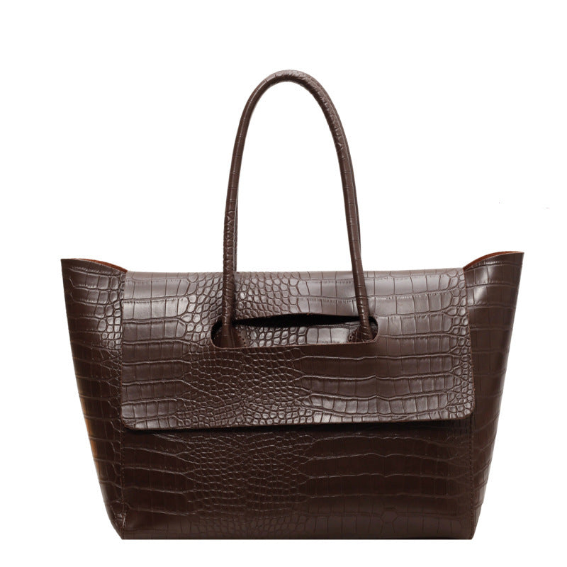 new stone pattern large capacity handbag