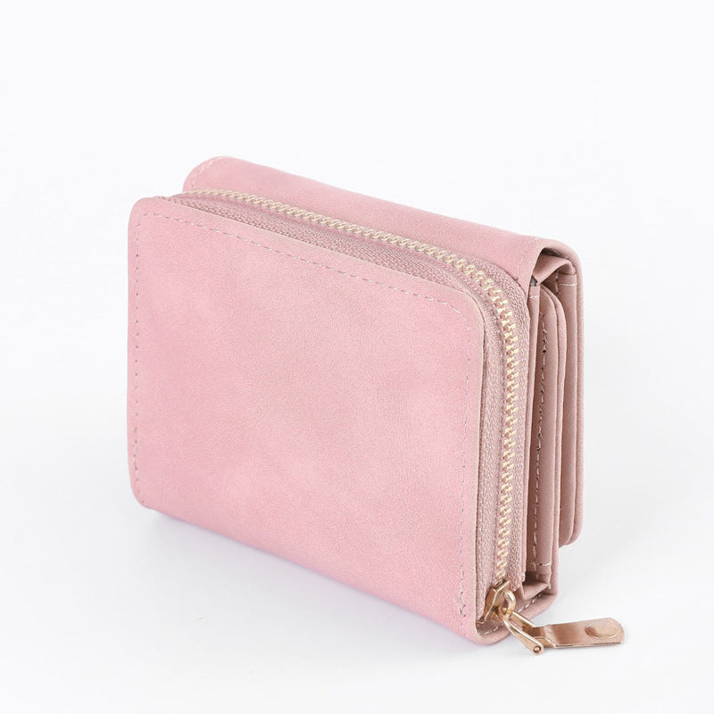 womens simple fashion personality frosted wallet