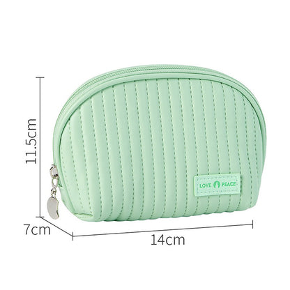 round cake cosmetic bag cosmetic bag cute travel organizer pouch set for women pu leather waterproof wash bag large capacity advanced feeling portable cosmetic bag