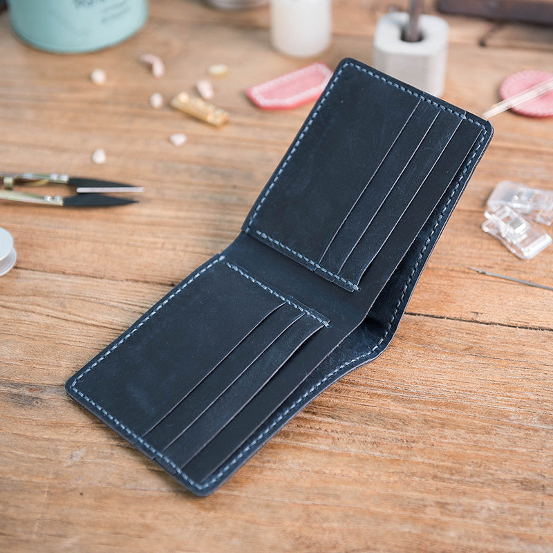 vintage diy waxed leather horizontal wallet