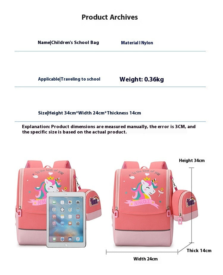 cartoon childrens backpack kindergarten primary school students