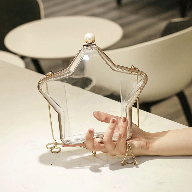 fashion star transparent bag female new product dinner bag