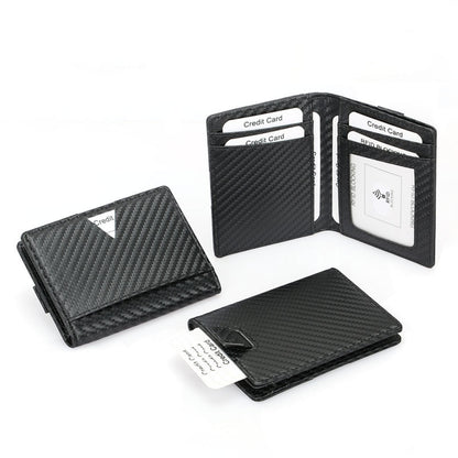 pull out oblique card slot multi function id holder mens business case