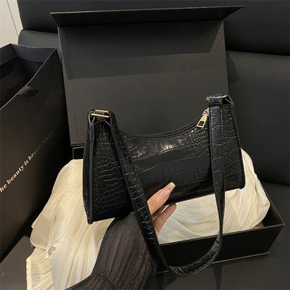 French-style Minimalist Textured Fashionable Tote And Shoulder Bag