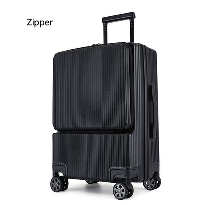 business front opening luggage trolley case rechargeable