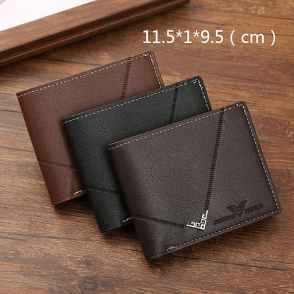 mens simplicity fashion multi card slot lychee pattern short wallet