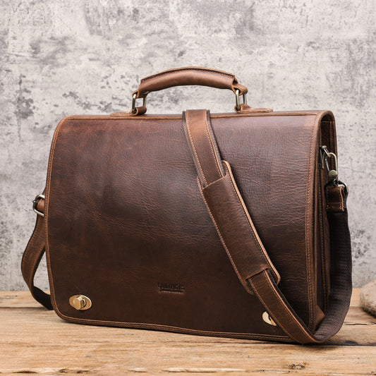 fashion personality leather mens business briefcase