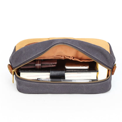 color blocked retro canvas shoulder crossbody bag