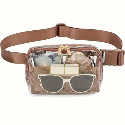 female minimalist casual transparent waist bag