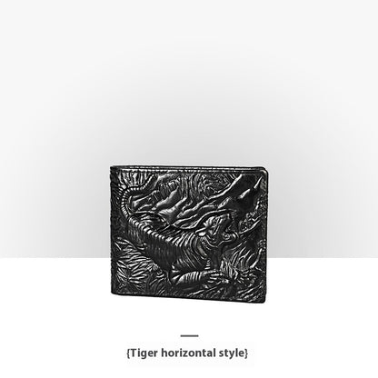 personalized retro handmade embossed leather wallet for man