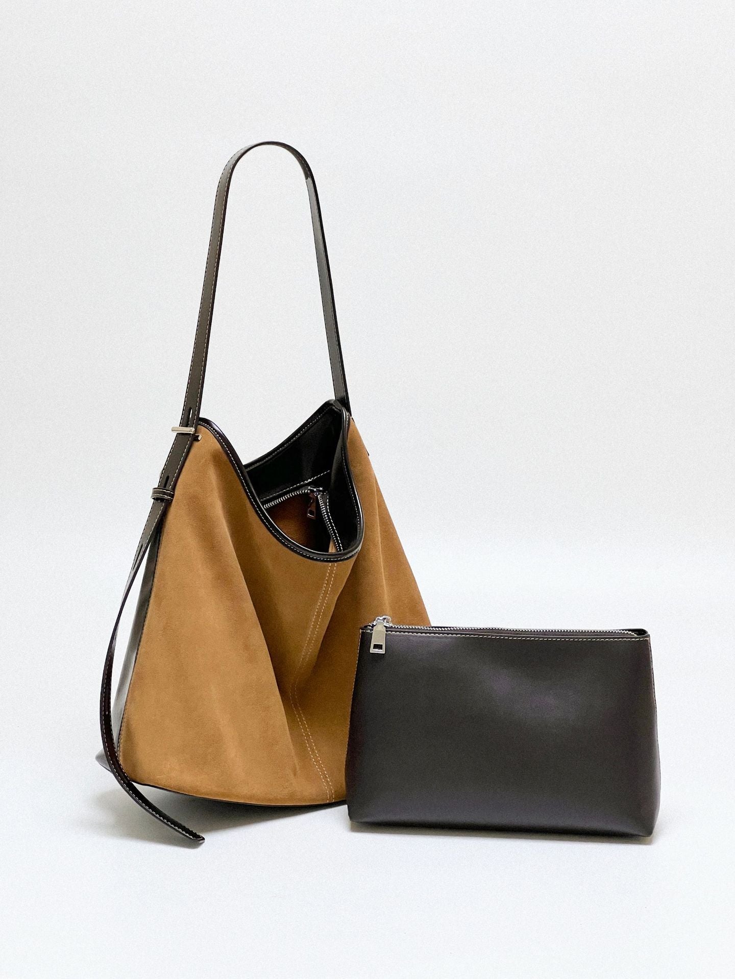 matte leather womens underarm commuter bag