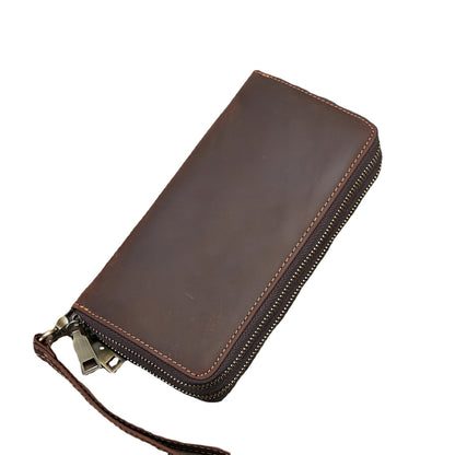 mens wallet genuine leather fashion retro long wallet