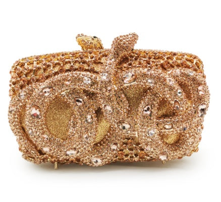 python diamond studded dinner bag magnetic clasp chain clutch