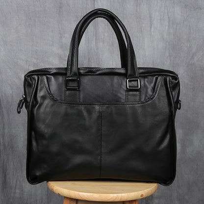 mens portable leather leisure briefcase